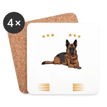Je ne parle qu’à mon berger allemand - Dessous de verre (lot de 4) - blanc - Devant
