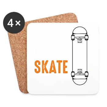 Eat Sleep Skate Repeat - Untersetzer (4er-Set) - Weiß - Vorne