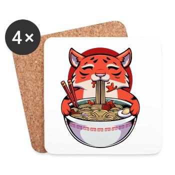 Kawaii Panda Ramen Bowl - Untersetzer (4er-Set) - Weiß - Vorne