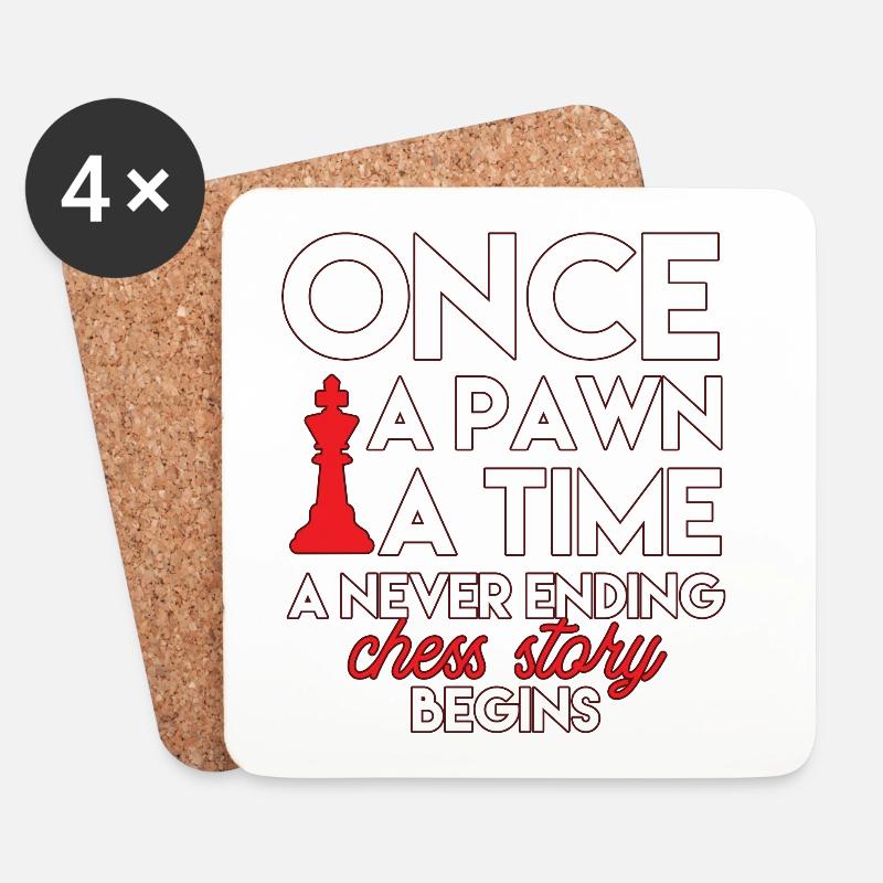 Jeu d’échecs - Dessous de verre (lot de 4) - blanc
