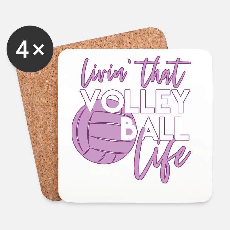 Volleyball - Untersetzer (4er-Set) - Weiß
