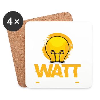 Watt Spruch Lampe Design - Untersetzer (4er-Set) - Weiß - Vorne