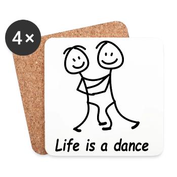 danse - Dessous de verre (lot de 4) - blanc - Devant