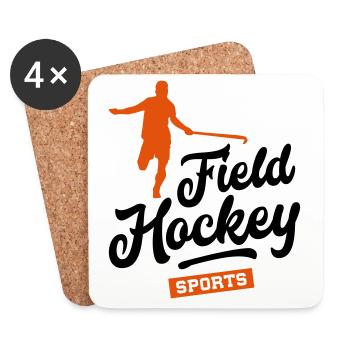 sport de hockey sur gazon - Dessous de verre (lot de 4) - blanc - Devant