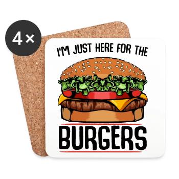 Illustration de cheeseburger - Dessous de verre (lot de 4) - blanc - Devant