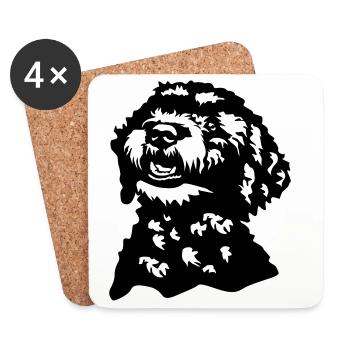 Lagotto Romagnolo Kopf - Untersetzer (4er-Set) - Weiß - Vorne
