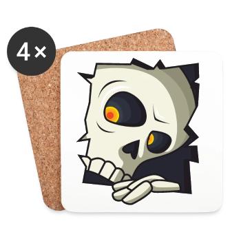 Skull - Coasters (set of 4) - white - Front