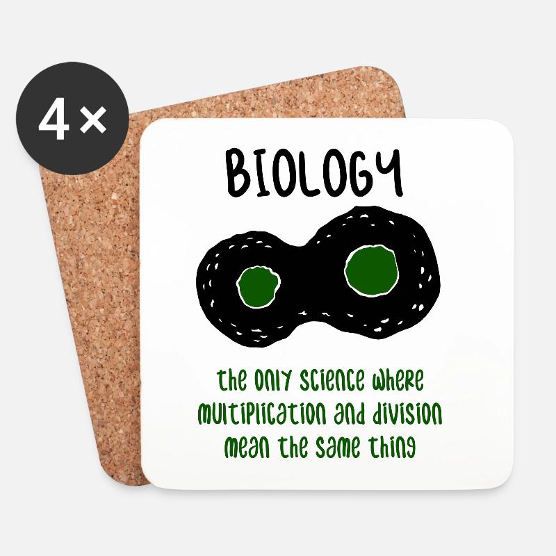 Biologie Lehrer Wissenschaft Geschenk - Untersetzer (4er-Set) - Weiß