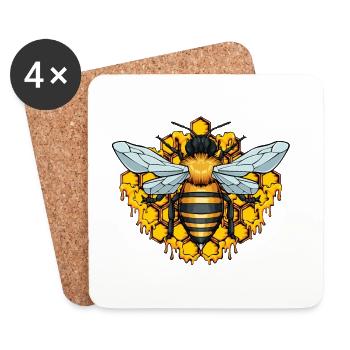 Bee Whisperer with Honeycombs - Coasters (set of 4) - white - Front