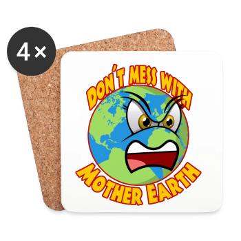 Climate Planet B Climate Protection Greta - Coasters (set of 4) - white - Front