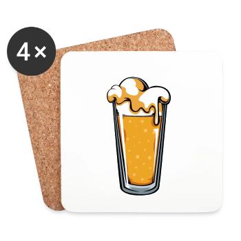 Verre d’épicéa Biermeister - Dessous de verre (lot de 4) - blanc - Devant