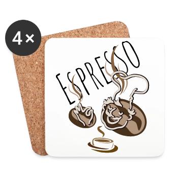 espresso - Dessous de verre (lot de 4) - blanc - Devant
