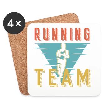 Graphique du Club de Sprint de l’équipe de course rétro - Dessous de verre (lot de 4) - blanc - Devant