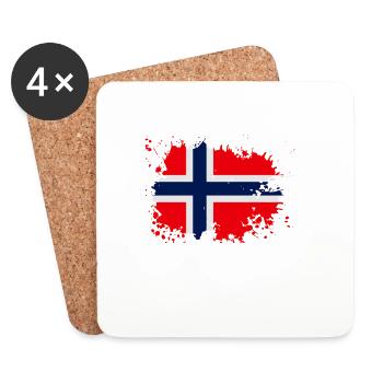 Norway Flag Splash - Coasters (set of 4) - white - Front