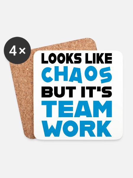 Teamwork - Coasters (set of 4) - white
