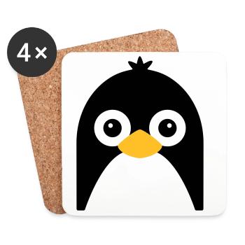 Cute Penguin Face - Coasters (set of 4) - white - Front
