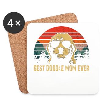 BESTE DOODLE MOM aller Zeiten - Untersetzer (4er-Set) - Weiß - Vorne