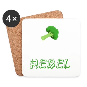 Rebelle à base de plantes - Dessous de verre (lot de 4) - blanc - Devant