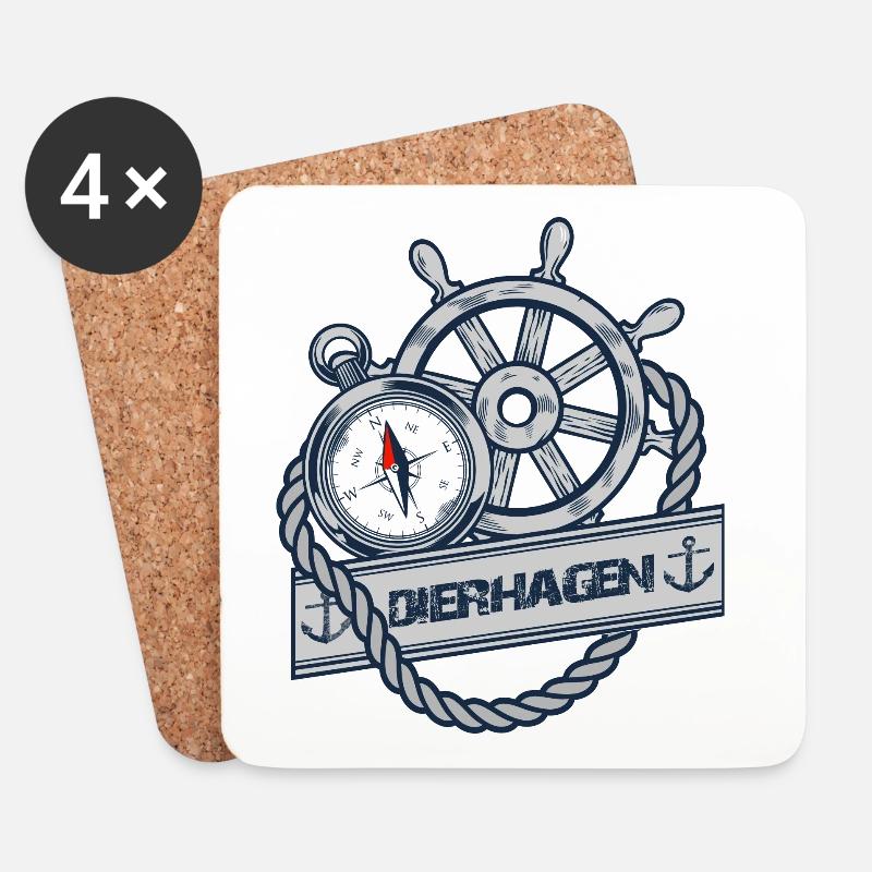 Dierhagen - Darss Coast - Statement für den Darss - Untersetzer (4er-Set) - Weiß