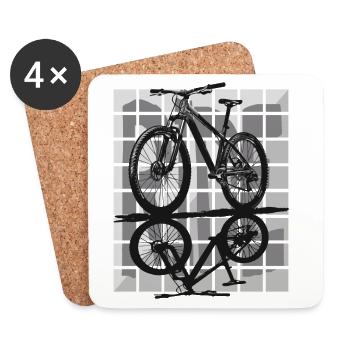 Minimalismus und Kontrolle – Hardtail MTB - Untersetzer (4er-Set) - Weiß - Vorne
