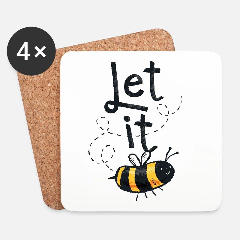 Let it Bee - Untersetzer (4er-Set) - Weiß