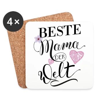 Mama - Untersetzer (4er-Set) - Weiß - Vorne