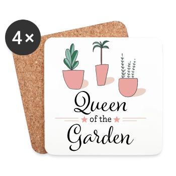 Reine du jardin - Dessous de verre (lot de 4) - blanc - Devant