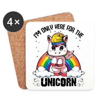 Rainbow Unicorn Cloud Magic - Coasters (set of 4) - white - Front