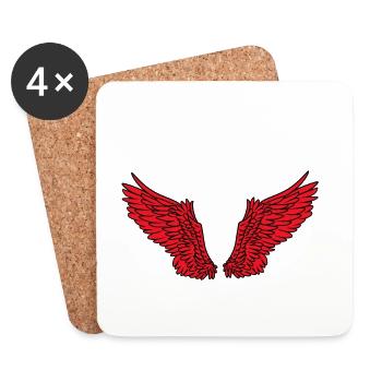 Wings Angel Wings Celestial Angel Satan Devil - Coasters (set of 4) - white - Front