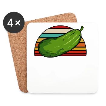 Pickle Squad Coucher de soleil rétro - Dessous de verre (lot de 4) - blanc - Devant