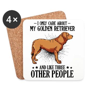 Golden Retriever Side Profile - Coasters (set of 4) - white - Front