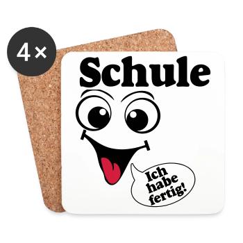 Abschluß , Schule ich habe fertig (25) - Untersetzer (4er-Set) - Weiß - Vorne