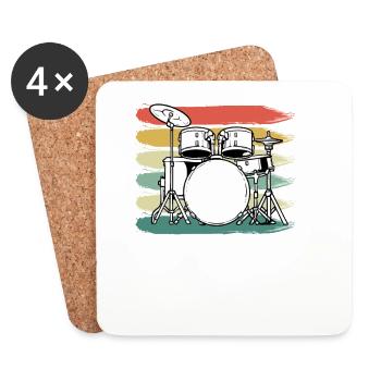 Batterie Batteur - Dessous de verre (lot de 4) - blanc - Devant