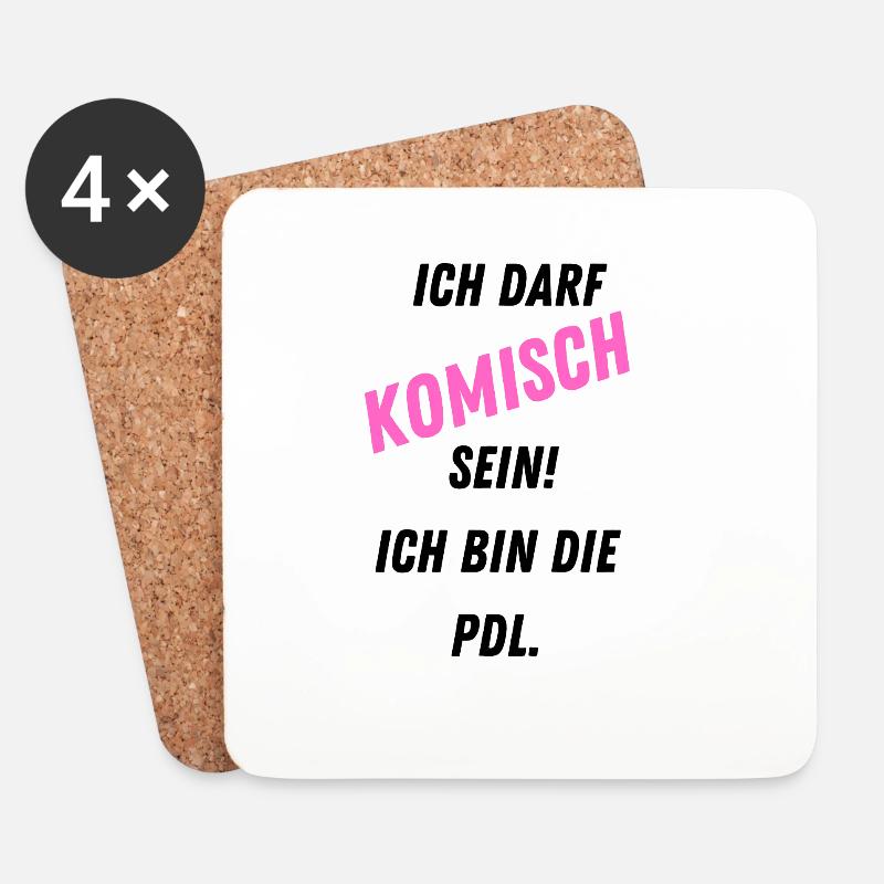 PDL Pflegedienstleitung Geschenk Witzig Komisch - Untersetzer (4er-Set) - Weiß