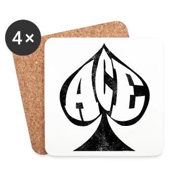 Cartes de poker poker as de pique - Dessous de verre (lot de 4) - blanc - Devant