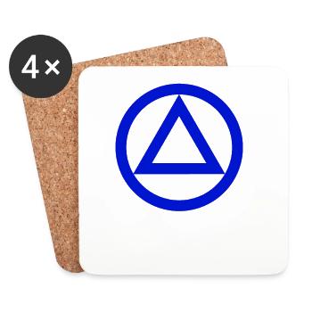 Anonymous alcoholic symbol logo AA NA anti alcohol - Coasters (set of 4) - white - Front