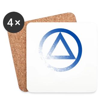 Anonymous alcoholic symbol logo AA NA anti alcohol - Coasters (set of 4) - white - Front