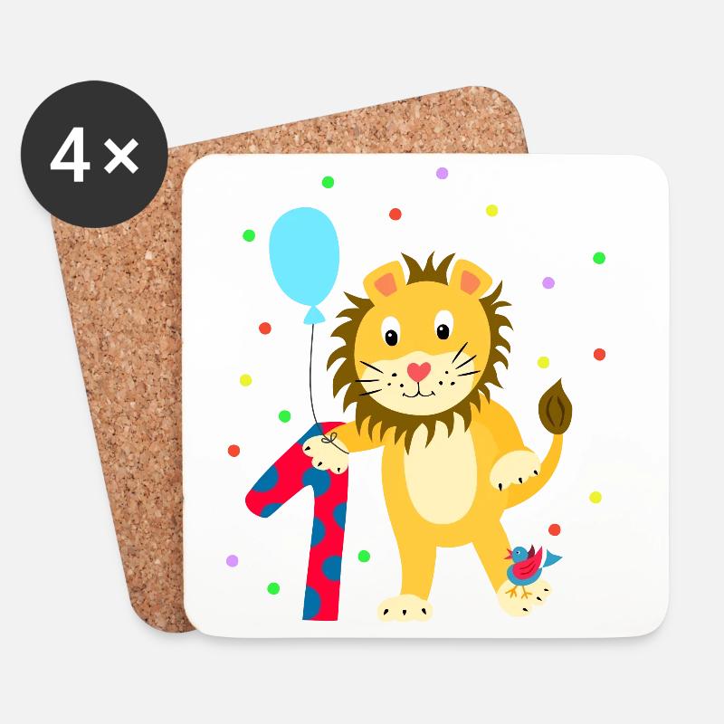 Erster Geburtstag 1. Jahr Löwe süß Geschenk - Untersetzer (4er-Set) - Weiß