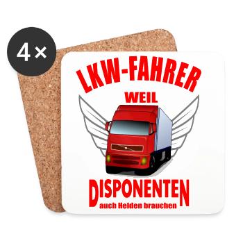 LKW Fahrer - Untersetzer (4er-Set) - Weiß - Vorne