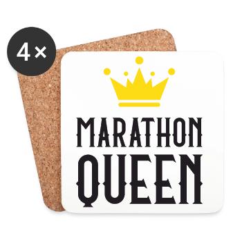 Reine du marathon - Dessous de verre (lot de 4) - blanc - Devant
