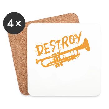 Trumpet Trumpeter - Coasters (set of 4) - white - Front
