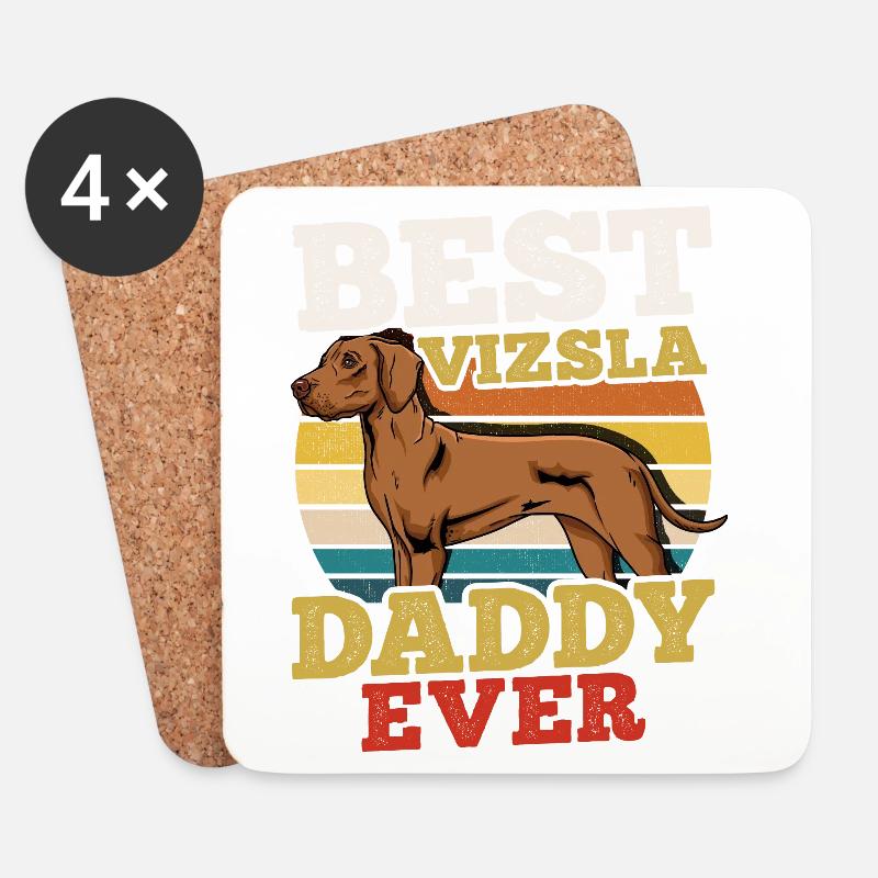 Vizsla - Untersetzer (4er-Set) - Weiß