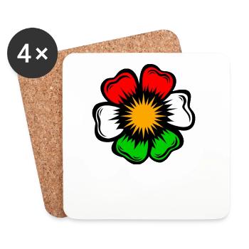 Pop Art Flower Star in Fluorescent Colors - Coasters (set of 4) - white - Front