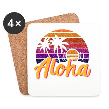 Aloha Retro - Untersetzer (4er-Set) - Weiß - Vorne