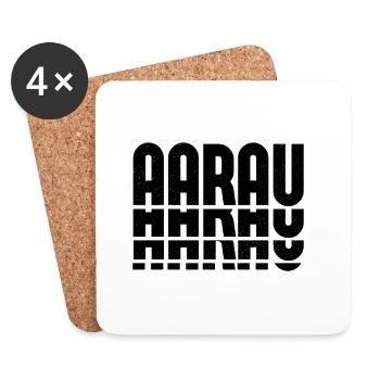 AARAU Design - Repetition in Black - Coasters (set of 4) - white - Front