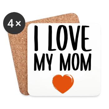 J'aime ma mère - Dessous de verre (lot de 4) - blanc - Devant