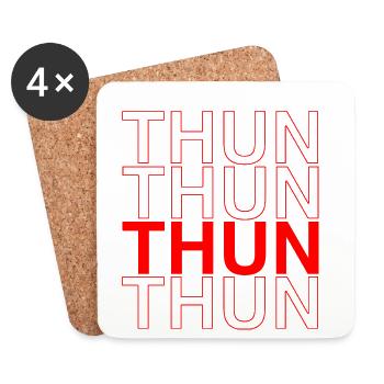 THUN Design - Rote Schriftkunst - Untersetzer (4er-Set) - Weiß - Vorne