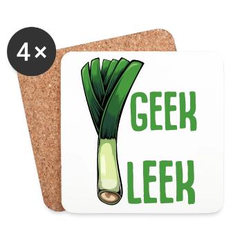 LauchGeek: Ich mag Lauch - Untersetzer (4er-Set) - Weiß - Vorne