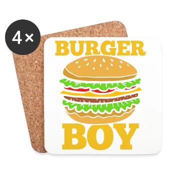 Burger Boy – Lustiges Fast Food Design - Untersetzer (4er-Set) - Weiß - Vorne