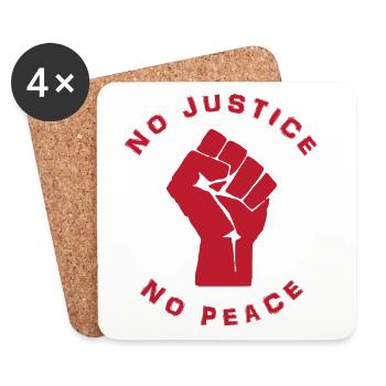 no justice no peace design gift idea - Coasters (set of 4) - white - Front